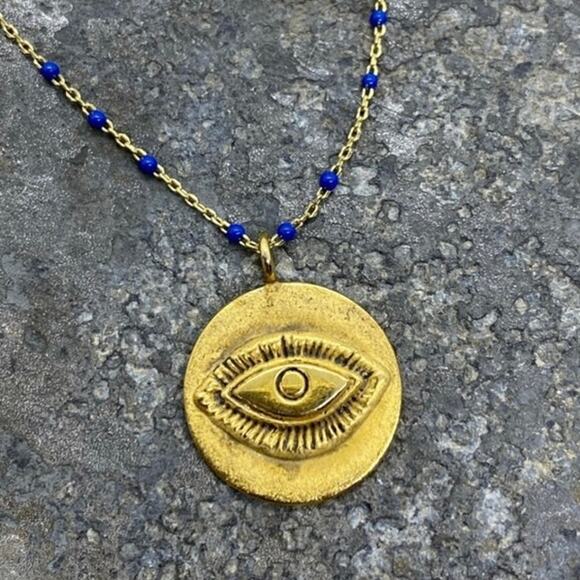 NEW Anthropologie Evil Eye Pendant Necklace - Picture 5 of 9